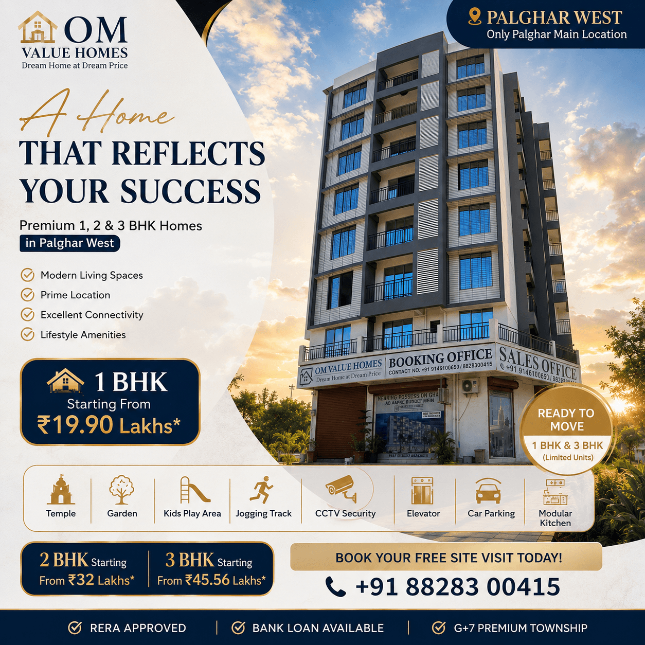 1 BHK flats at OM Value Homes, Palghar West